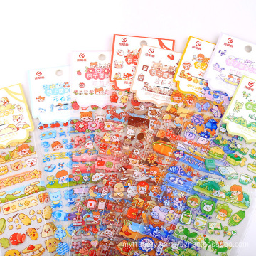 Cute cartoon animal stickers Creative transparent scrapbook diary decoration DIY sticker album student stickers